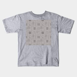 Black woman-shaped comb on grey background Kids T-Shirt